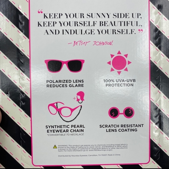 Betsey Johnson sunglasses gift set pearls pouch - Picture 8 of 8